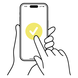 スマホを操作している手元のイラスト